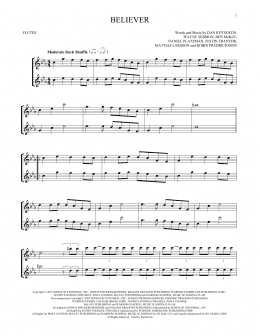 page one of Believer (Flute Duet)