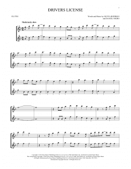 page one of Drivers License (Flute Duet)