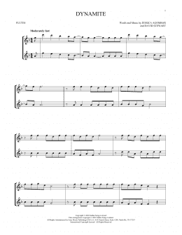 page one of Dynamite (Flute Duet)