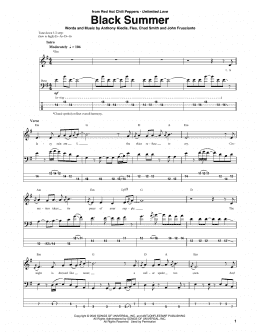 page one of Black Summer (Bass Guitar Tab)