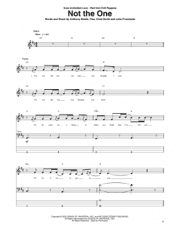 page one of Not The One (Bass Guitar Tab)