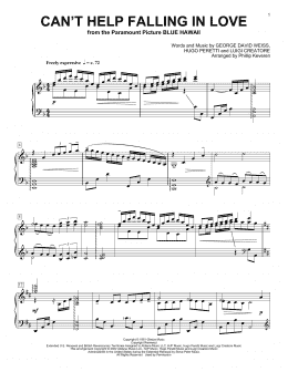 page one of Can't Help Falling In Love (arr. Phillip Keveren) (Piano Solo)