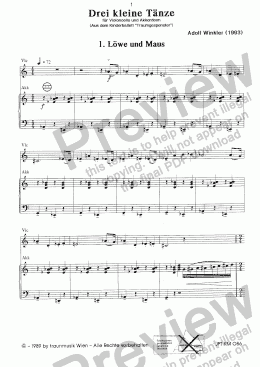 page one of Drei kleine Tänze (KM/Score & Parts)