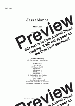 page one of Jazzablanca - (Clarinet Choir)