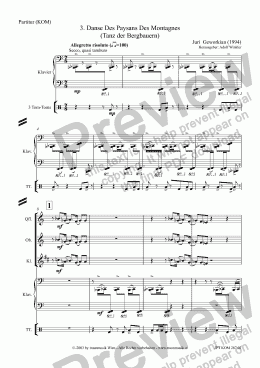 page one of Trois Pièces: 3. Danse Des Paysans Des Montagnes (KOM/Score & Parts)