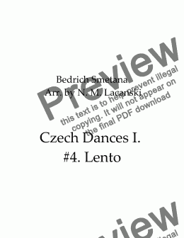 page one of Czech Dances I #4. Lento 