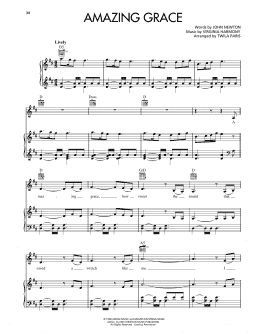 page one of Amazing Grace (Piano, Vocal & Guitar Chords (Right-Hand Melody))