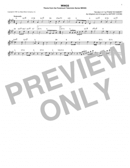 page one of Wings (Lead Sheet / Fake Book)