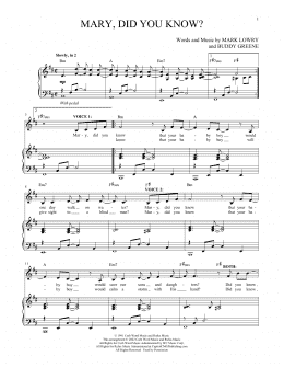 page one of Mary, Did You Know? (Vocal Duet)