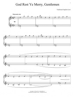 page one of God Rest Ye Merry, Gentlemen (Piano Solo)