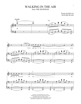 page one of Walking In The Air (theme from The Snowman) (Vocal Duet)