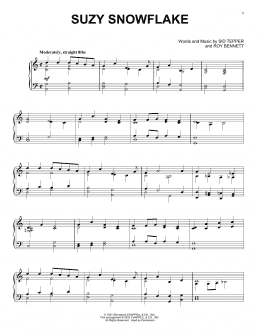 page one of Suzy Snowflake (Piano Solo)