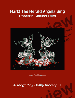 page one of Hark!  The Herald Angels Sing (Oboe/Bb Clarinet Duet)