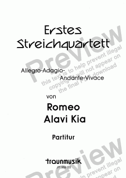 page one of Erstes Streichquartett /STQA/Score & Parts)