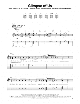 page one of Glimpse Of Us (Easy Guitar Tab)