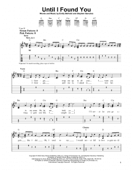 page one of Until I Found You (Easy Guitar Tab)