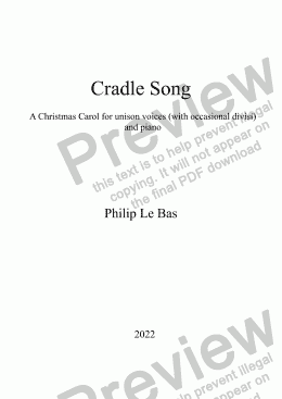 page one of Cradle Song