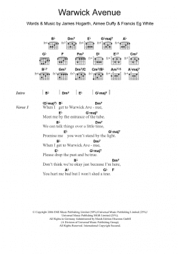 page one of Warwick Avenue (Guitar Chords/Lyrics)