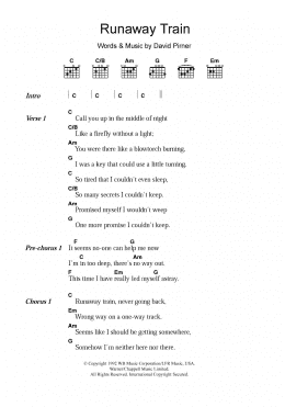 page one of Runaway Train (Guitar Chords/Lyrics)