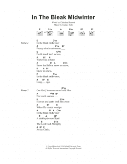 page one of In The Bleak Midwinter (Guitar Chords/Lyrics)