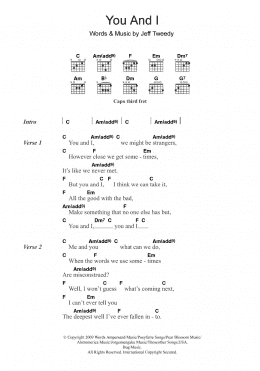 page one of You And I (featuring Feist) (Guitar Chords/Lyrics)