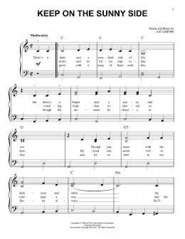 page one of Keep On The Sunny Side (Very Easy Piano)