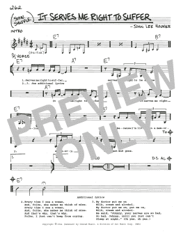 page one of It Serves Me Right To Suffer (Real Book – Melody, Lyrics & Chords)