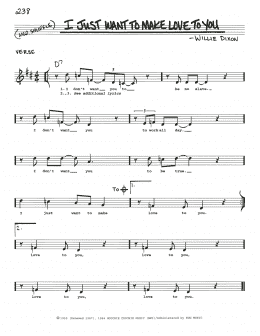 page one of I Just Want To Make Love To You (Real Book – Melody, Lyrics & Chords)