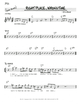 page one of Right Place, Wrong Time (Real Book – Melody, Lyrics & Chords)