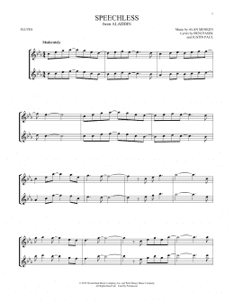 page one of Speechless (from Aladdin) (Flute Duet)