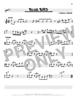 page one of Blue Bird (Real Book – Melody & Chords)