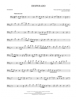 page one of Desperado (Trombone Solo)