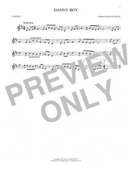 page one of Danny Boy (Clarinet Solo)