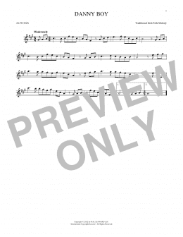 page one of Danny Boy (Alto Sax Solo)