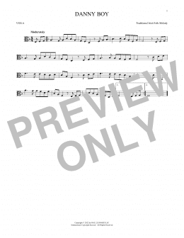 page one of Danny Boy (Viola Solo)