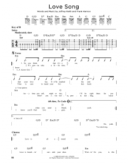 page one of Love Song (Guitar Cheat Sheet)