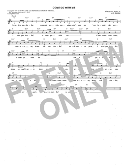 page one of Come Go With Me (Lead Sheet / Fake Book)