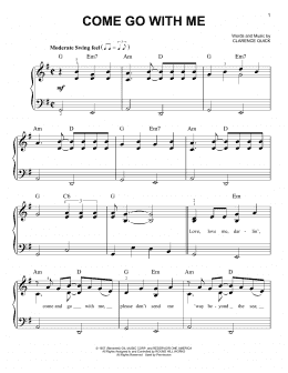 page one of Come Go With Me (Easy Piano)