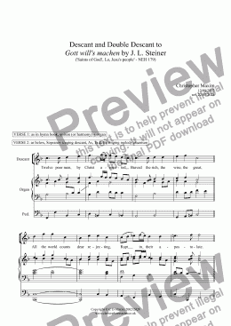 page one of Descant & Double Descant to 'Gott will’s machen' (Saints of God! Lo, Jesu's people)