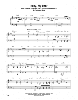 page one of Ruby, My Dear (Piano Transcription)