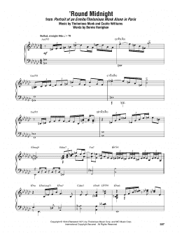 page one of 'Round Midnight (Piano Transcription)