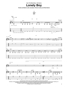 page one of Lonely Boy (Guitar Tab)