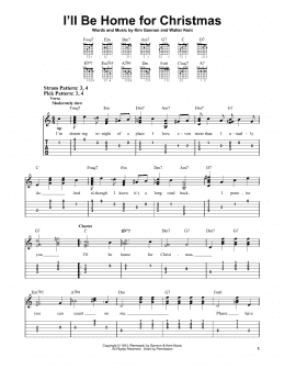 page one of I'll Be Home For Christmas (Easy Guitar Tab)