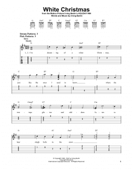 page one of White Christmas (Easy Guitar Tab)