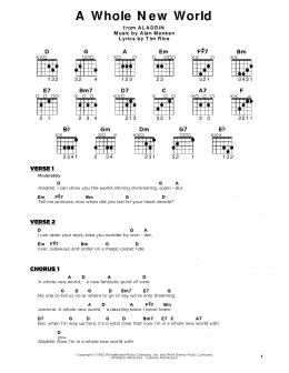 page one of A Whole New World (from Aladdin) (Really Easy Guitar)