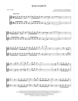 page one of Bad Habits (Alto Sax Duet)