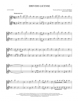 page one of drivers license (Alto Sax Duet)