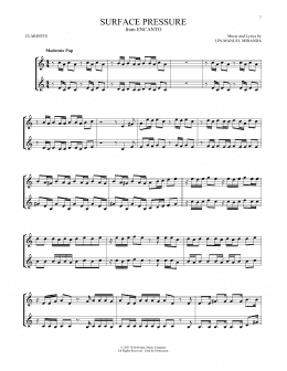 page one of Surface Pressure (from Encanto) (Clarinet Duet)