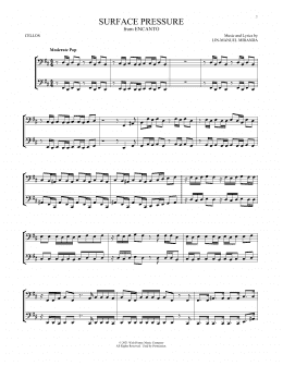 page one of Surface Pressure (from Encanto) (Cello Duet)