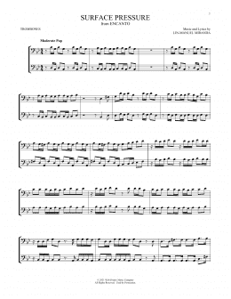 page one of Surface Pressure (from Encanto) (Trombone Duet)